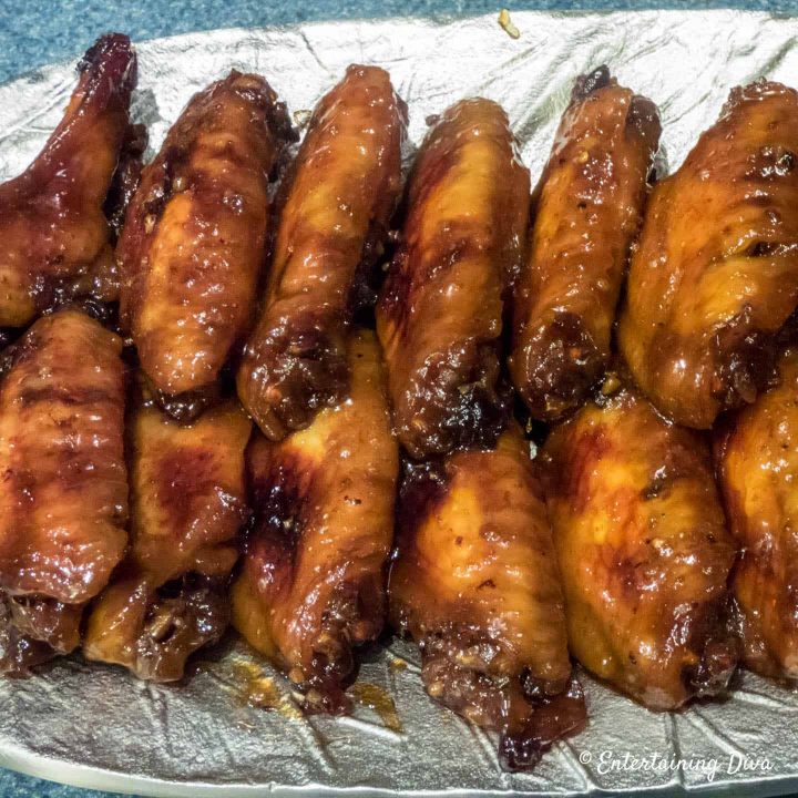 Easy baked sticky Asian chicken wings with brown sugar and soy sauce