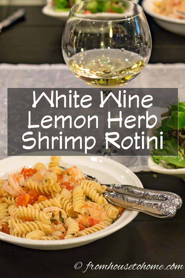 White Wine Lemon Herb Shrimp Rotini