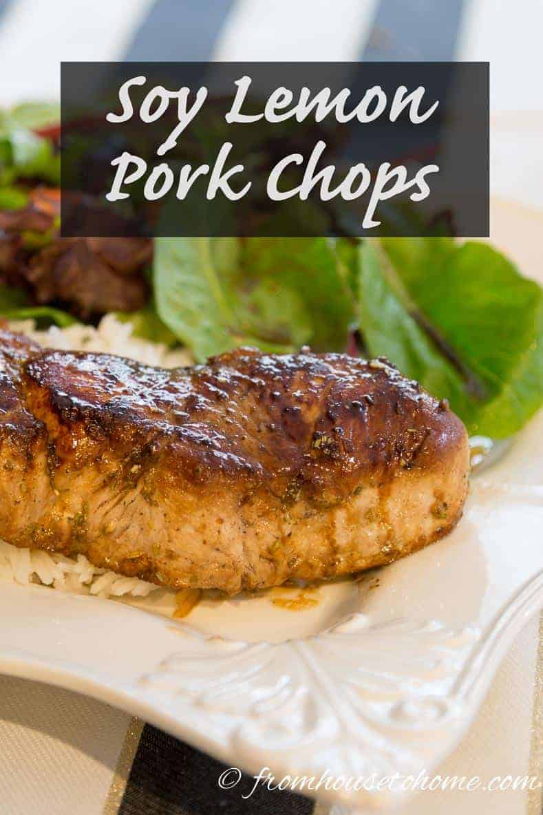 Soy Lemon Pork Chops | This soy lemon pork chops recipe is easy and delicious, and can be used for other sliced cuts of pork (such as pork tenderloin).