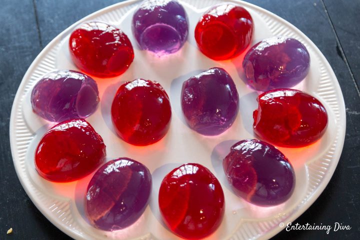 Store (and serve) your Jello Easter Eggs on a deviled egg plate 