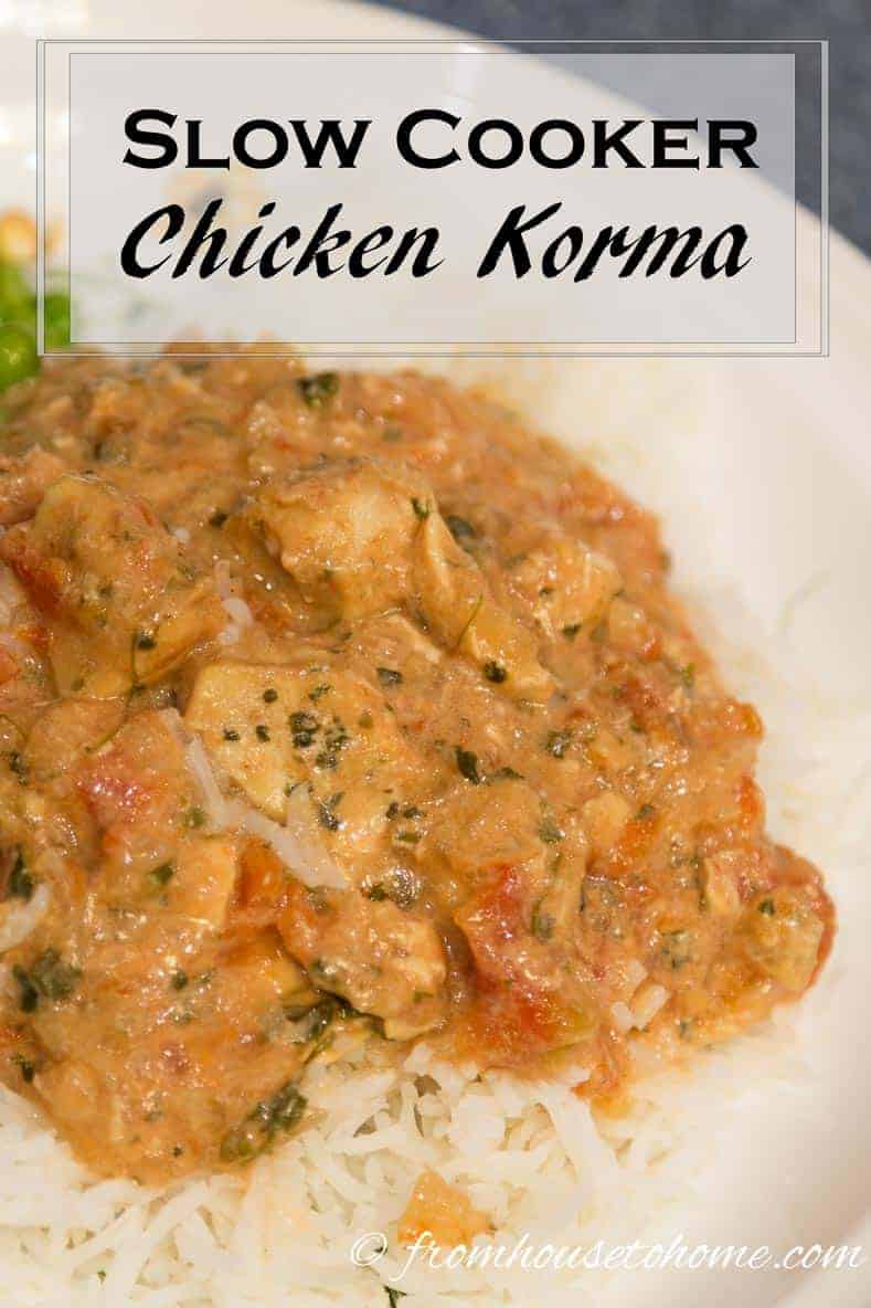 Slow cooker chicken korma | This slow cooker chicken korma recipe is really easy to make and tastes delicious.