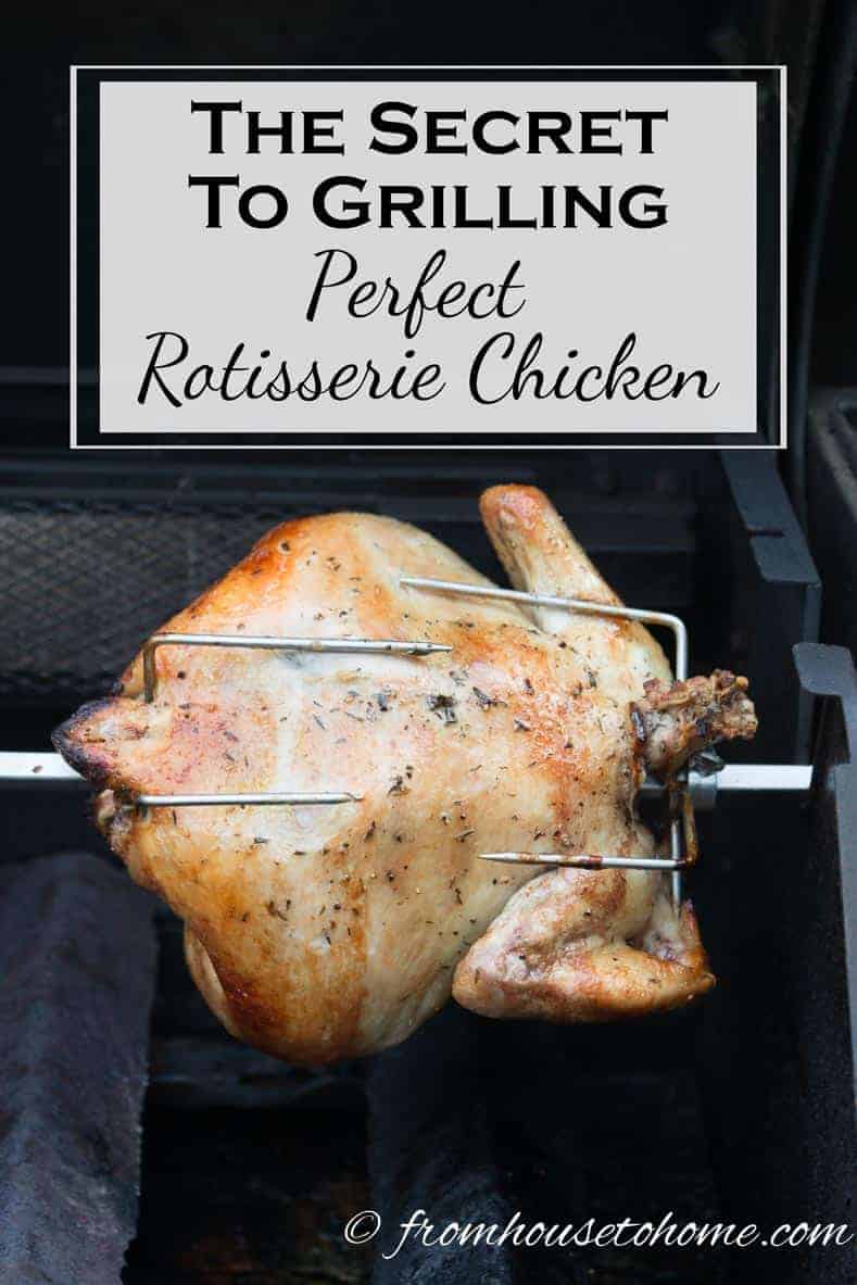 The Secret To Grilling Perfect Rotisserie Chicken | Want to learn how to make rotisserie chicken on the grill? Click here to get the easy recipe and see how it's done without burning the skin