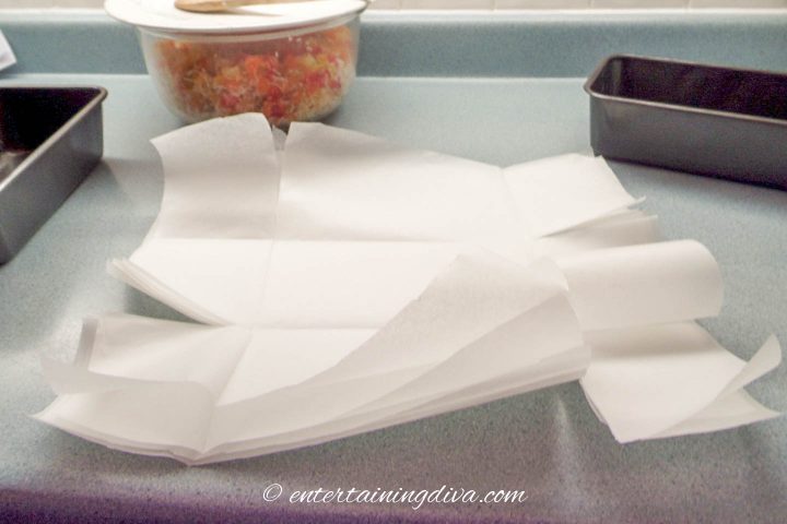 Cut the parchment paper