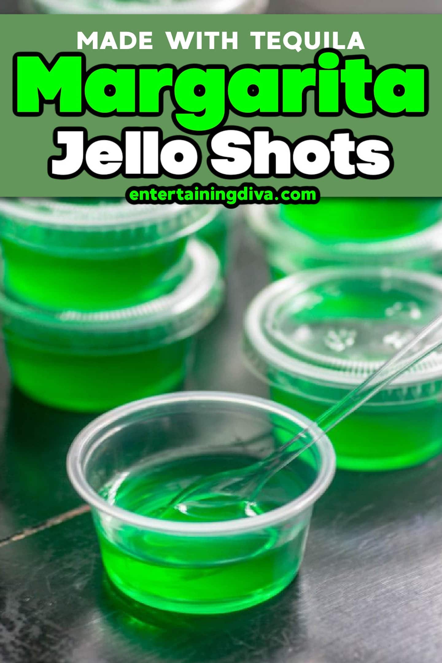 Margarita Jello shots with tequila and lime jello