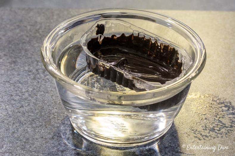 Keep chocolate melted by floating it in a bowl of hot water
