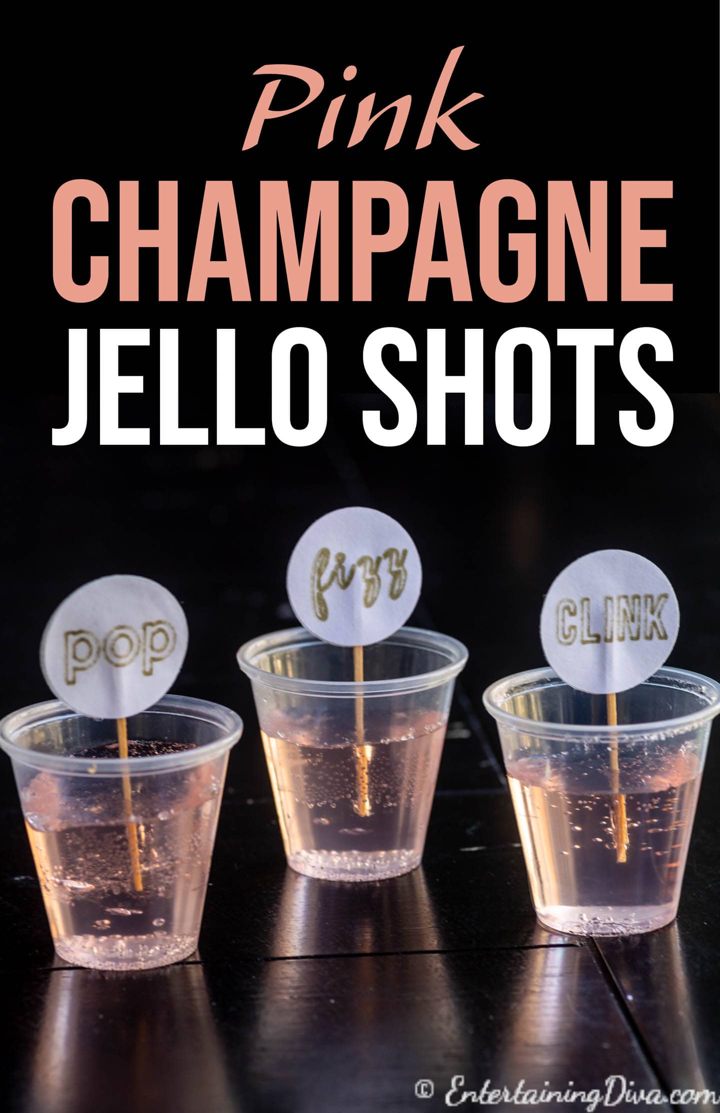Pink champagne jelly shots recipe