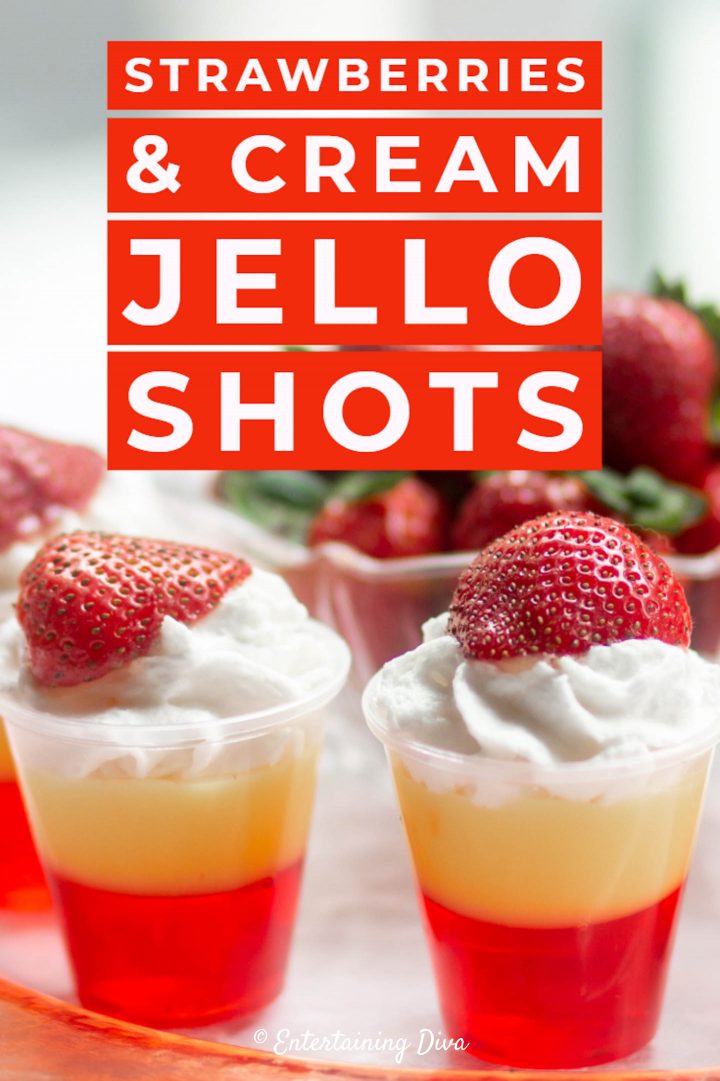 Strawberries & cream jello shots