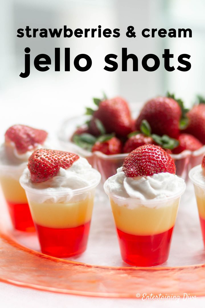 strawberries and cream layered jello shots recipe
