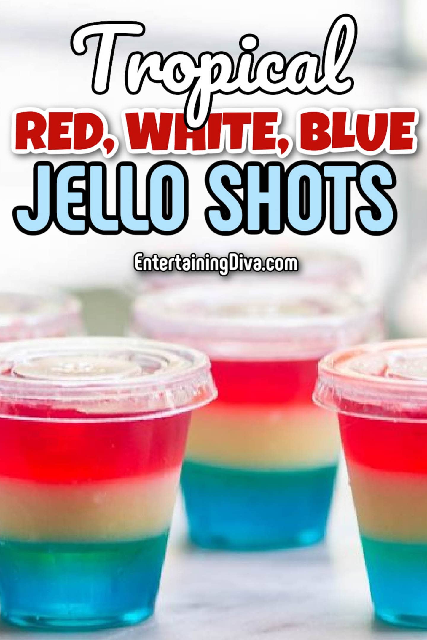 red white and blue layered jello shots