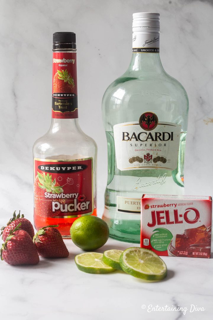 Strawberry daiquiri jello shot recipe ingredients
