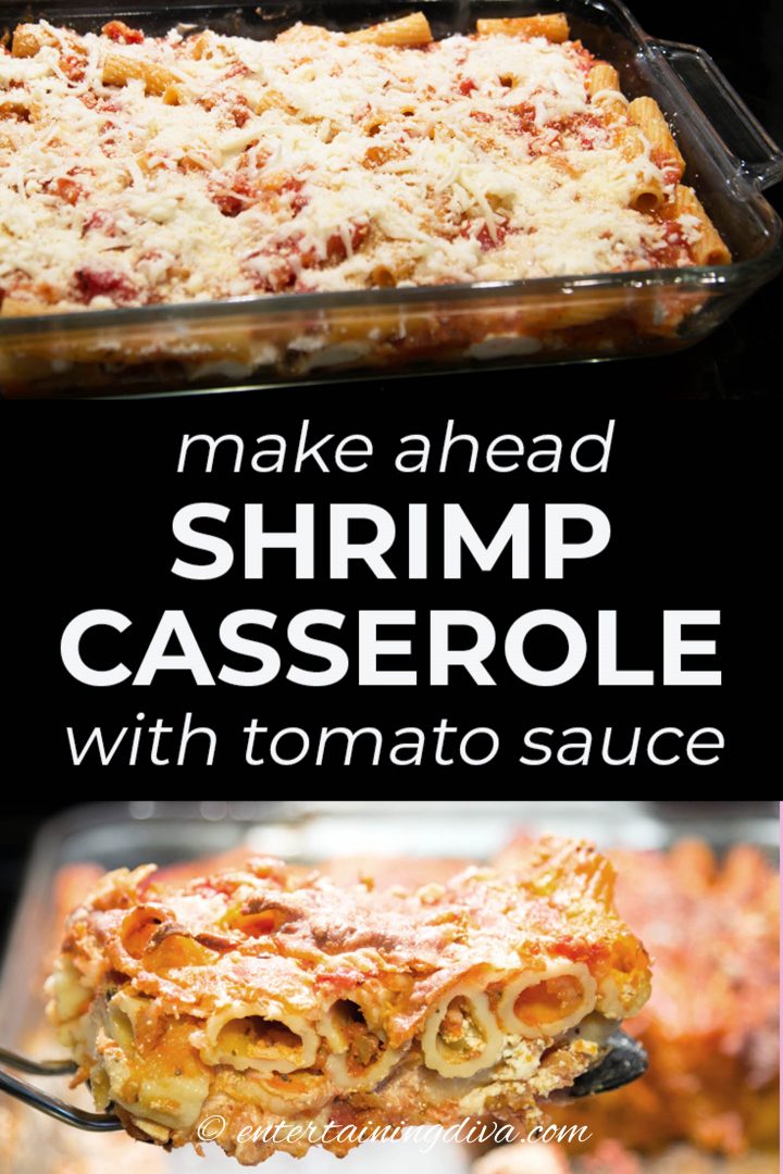 Shrimp casserole with tomato sauce
