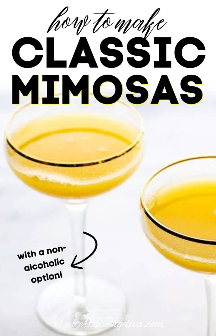 classic mimosas in coupe glasses