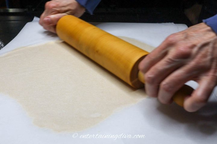 cookie dough being rolled out
