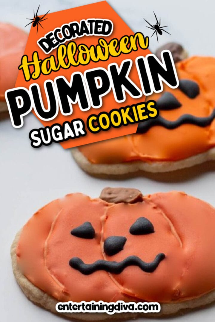 Halloween pumpkin sugar cookies