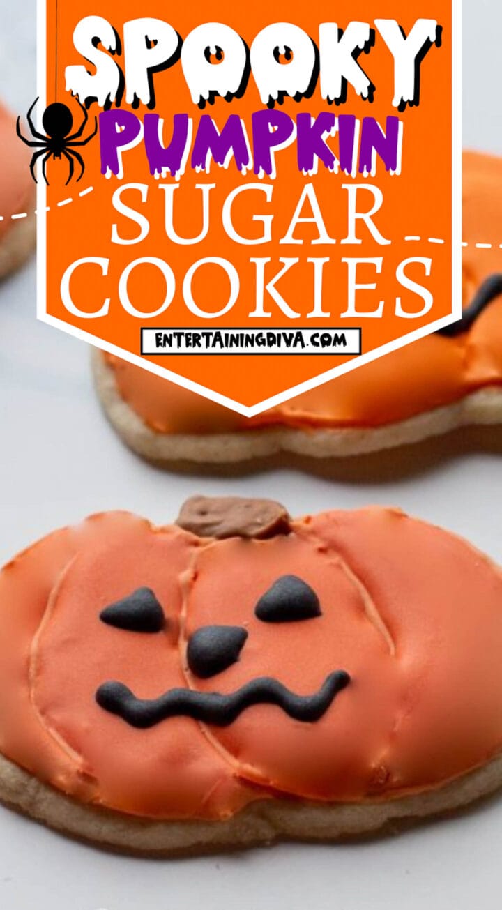 decorated pumpkin sugar cookies