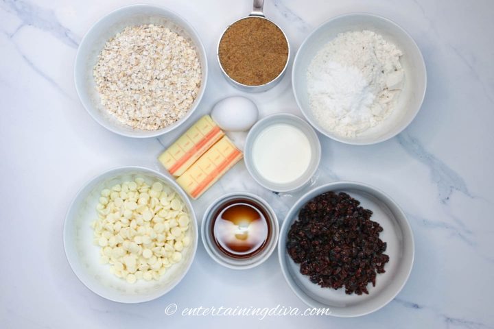 cranberry white chocolate oatmeal cookie ingredients
