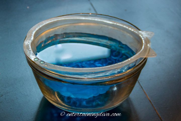 brain mold filled with blue jello