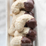 easy chocolate dipped oatmeal crescent cookies