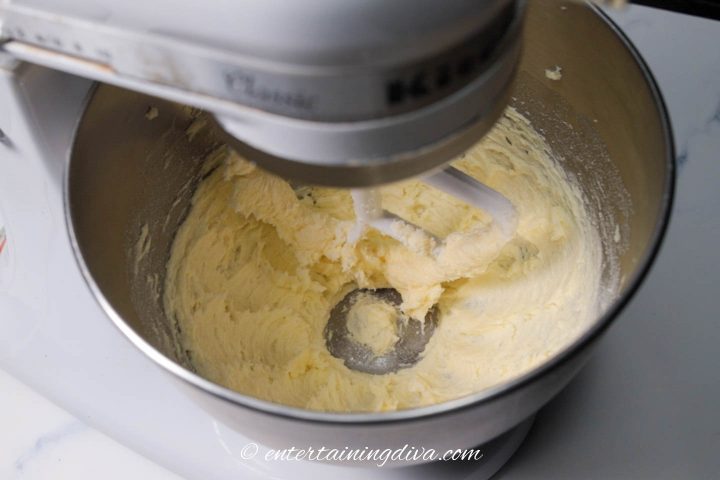 Butter and sugar in the mixer