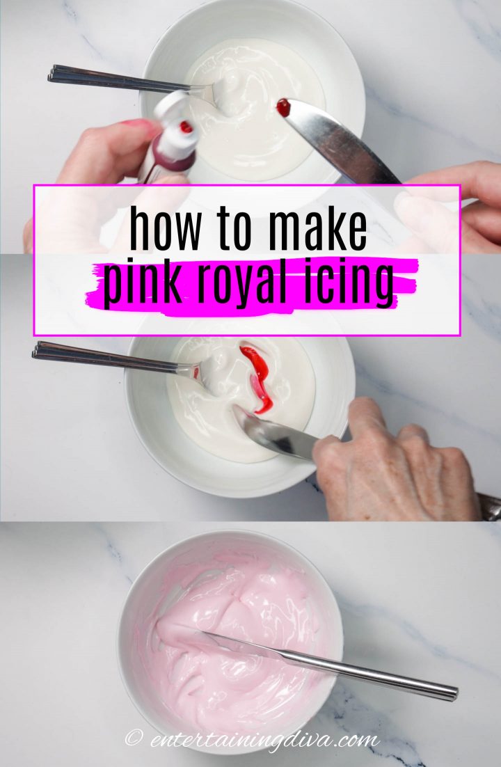 how to make pink royal icing