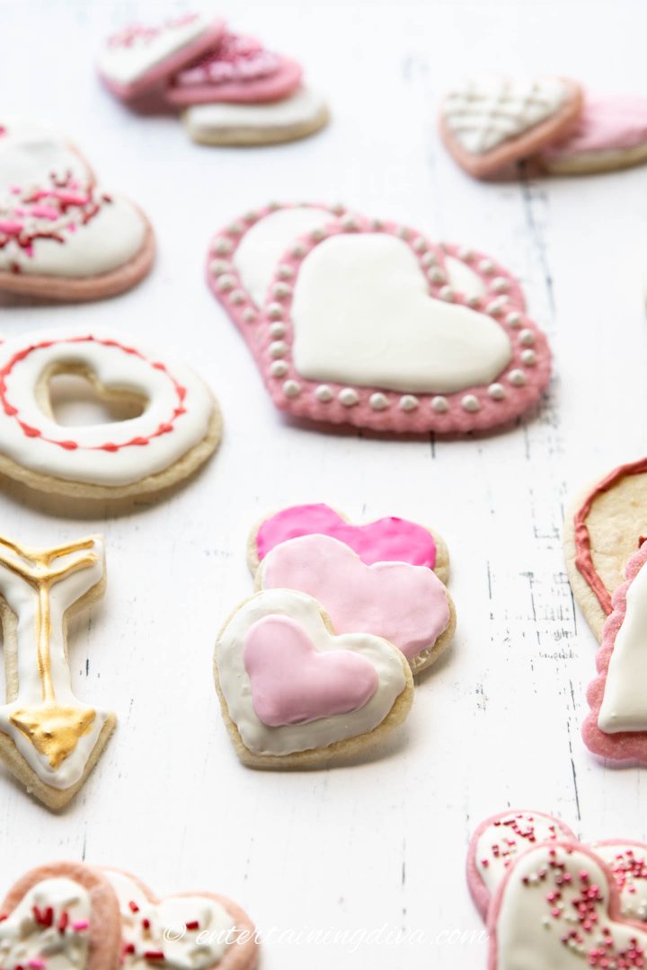 Valentine heart sugar cookies