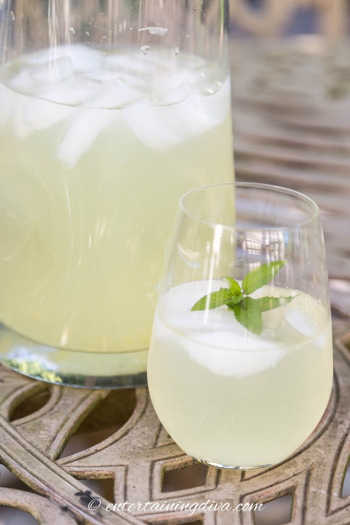 homemade lemonade in a glass