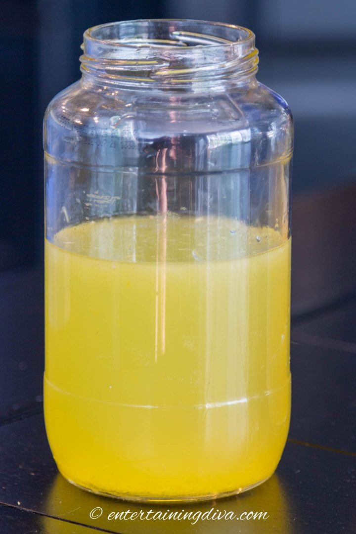 Lemonade syrup in a jar