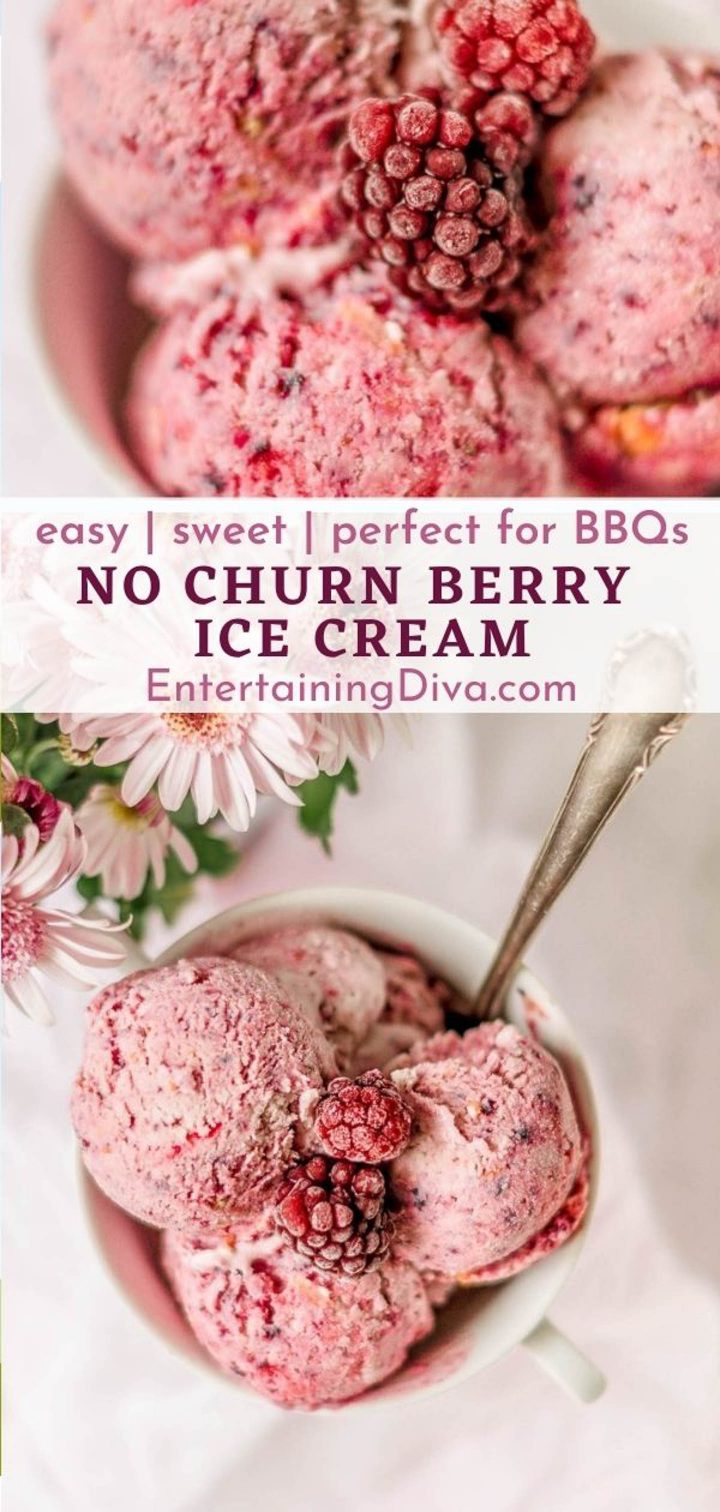 no churn berry ice cream - 2 pictures