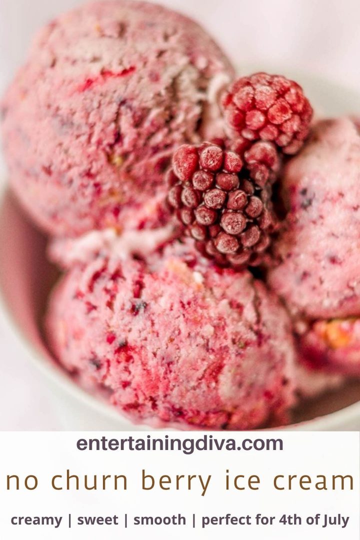 no churn berry ice cream with blackberries