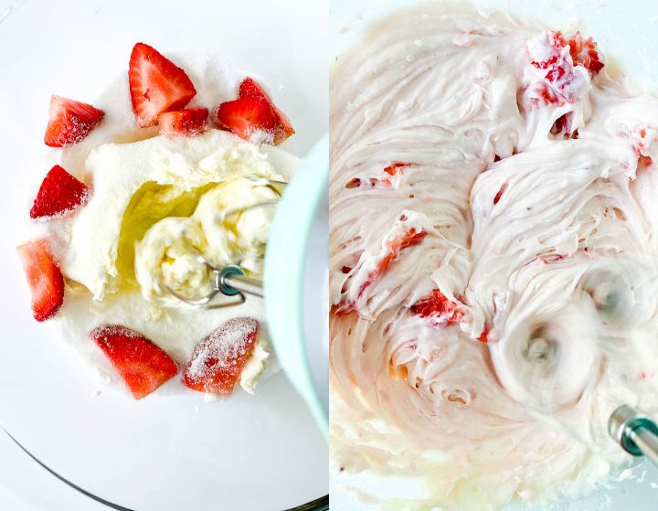 Process for making the strawberry cheesecake mixture