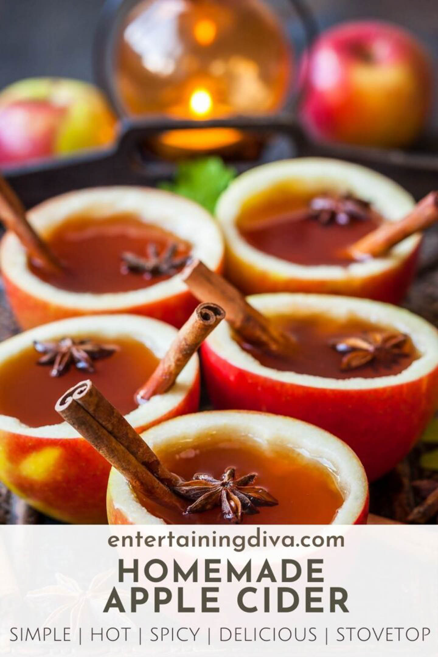 homemade spiced apple cider made on the stovetop