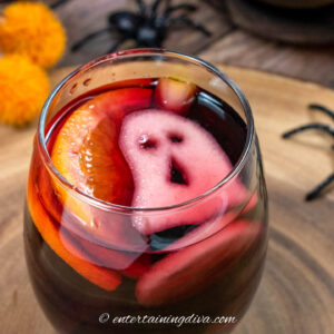 Spooky blackberry Halloween sangria made with red wine