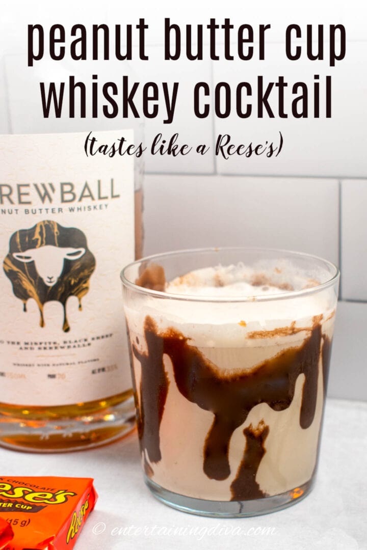 peanut butter cup whiskey cocktail that tastes like a reese's