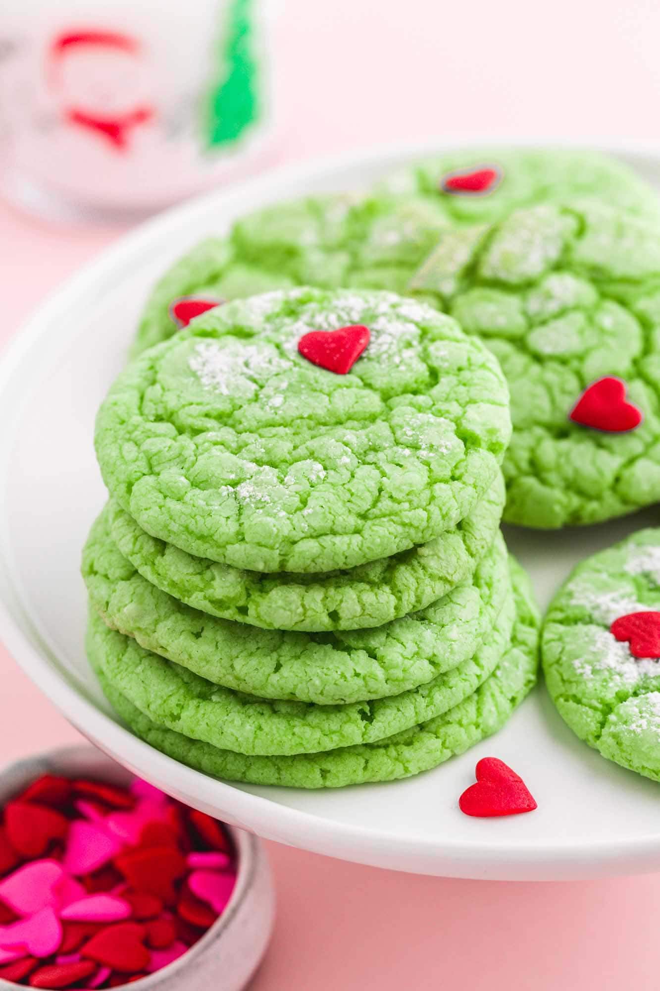 cake mix grinch cookies