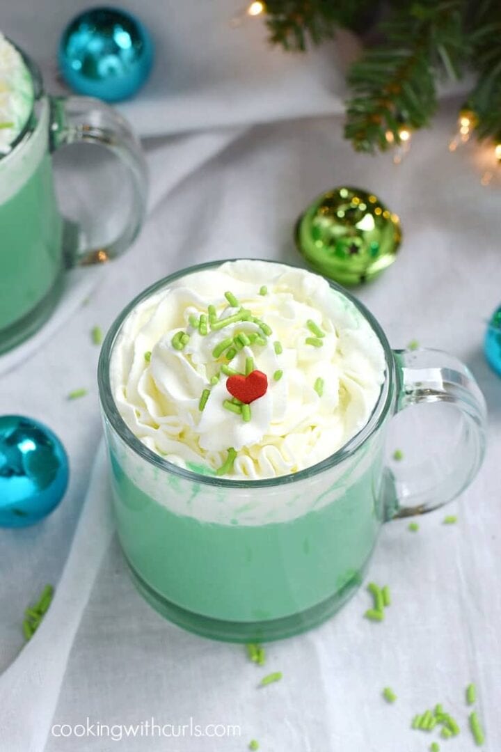 spiked Grinch hot chocolate
