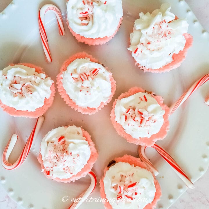 candy cane cheesecake cupcakes