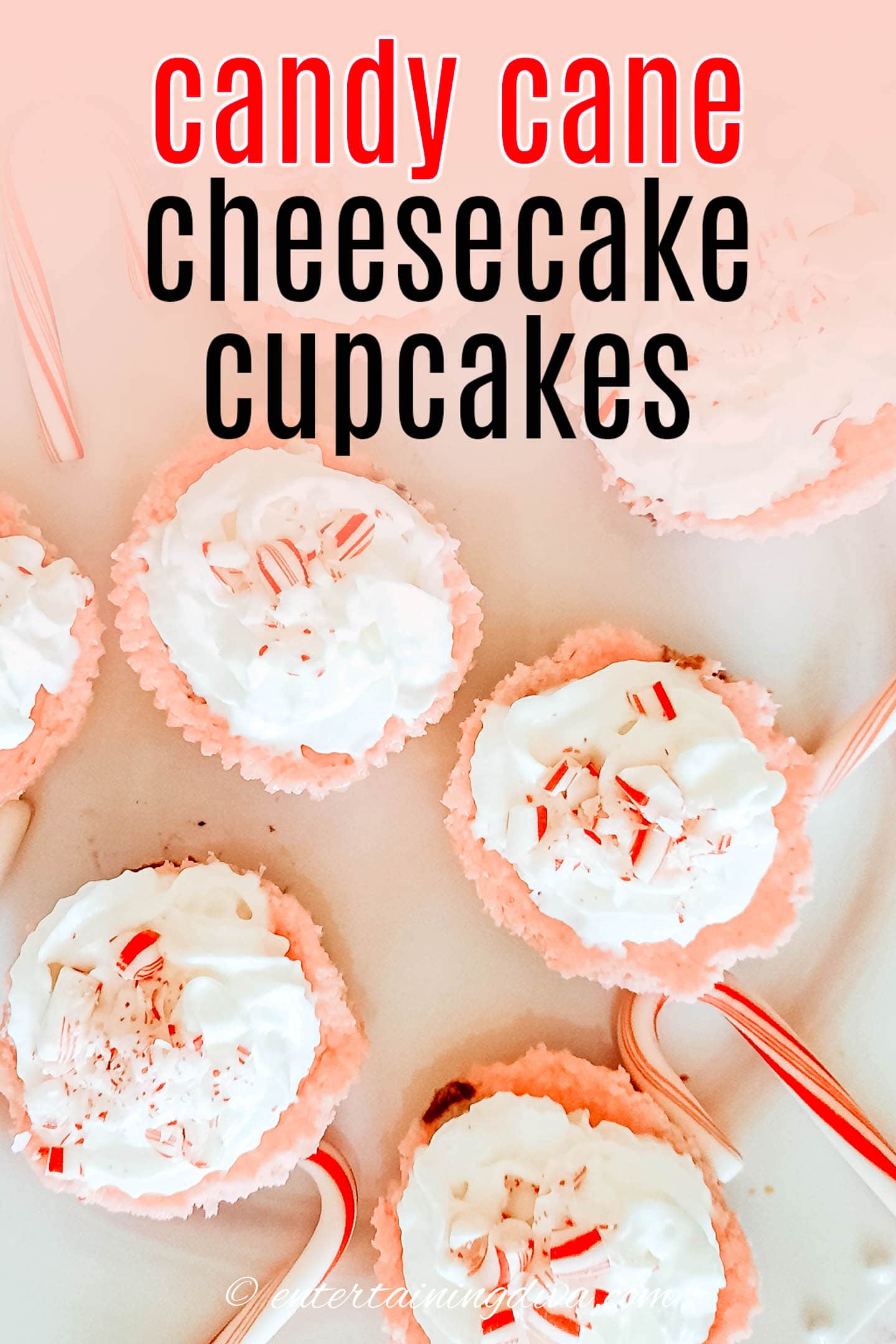 easy candy cane peppermint cheesecake cupcakes