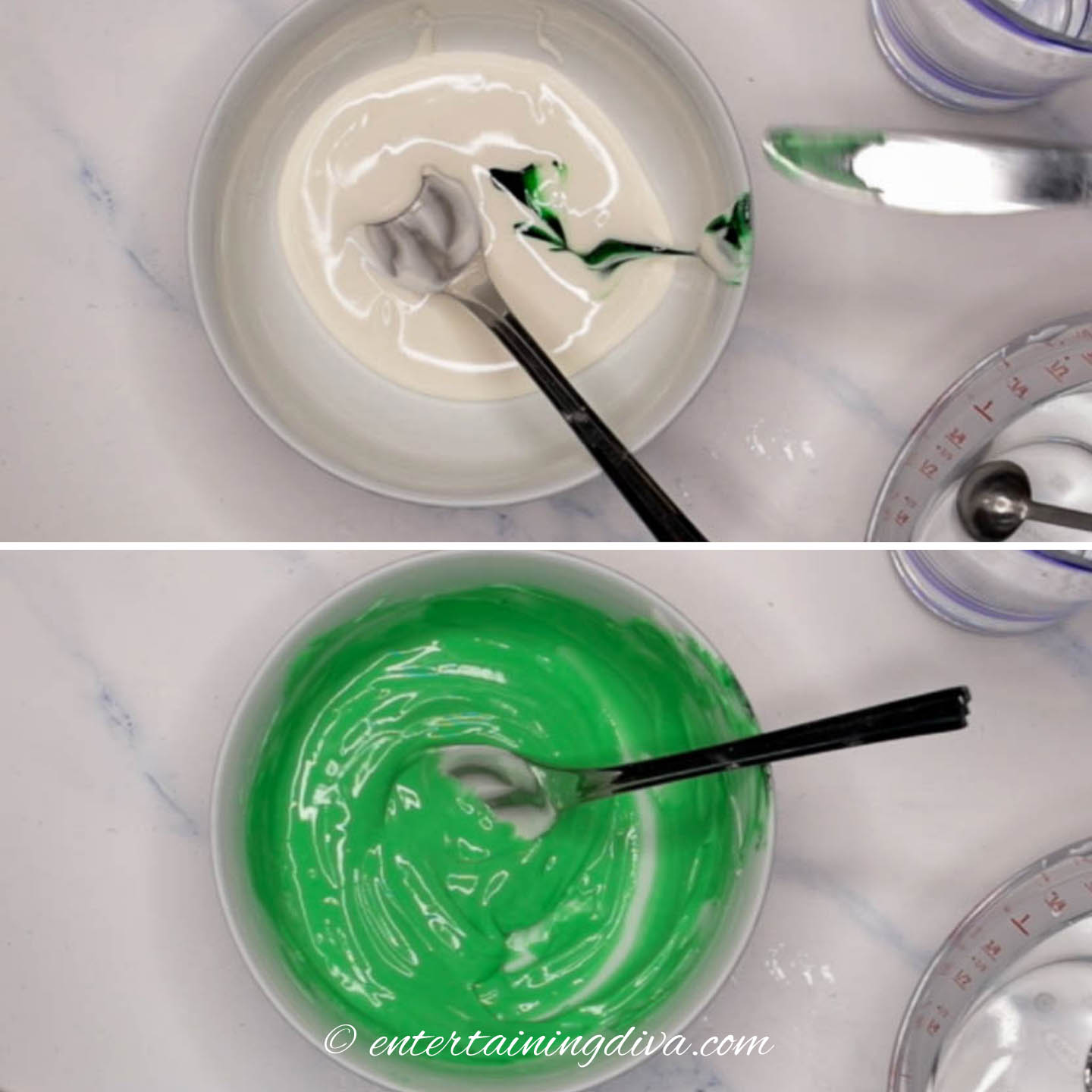 how to make green royal icing