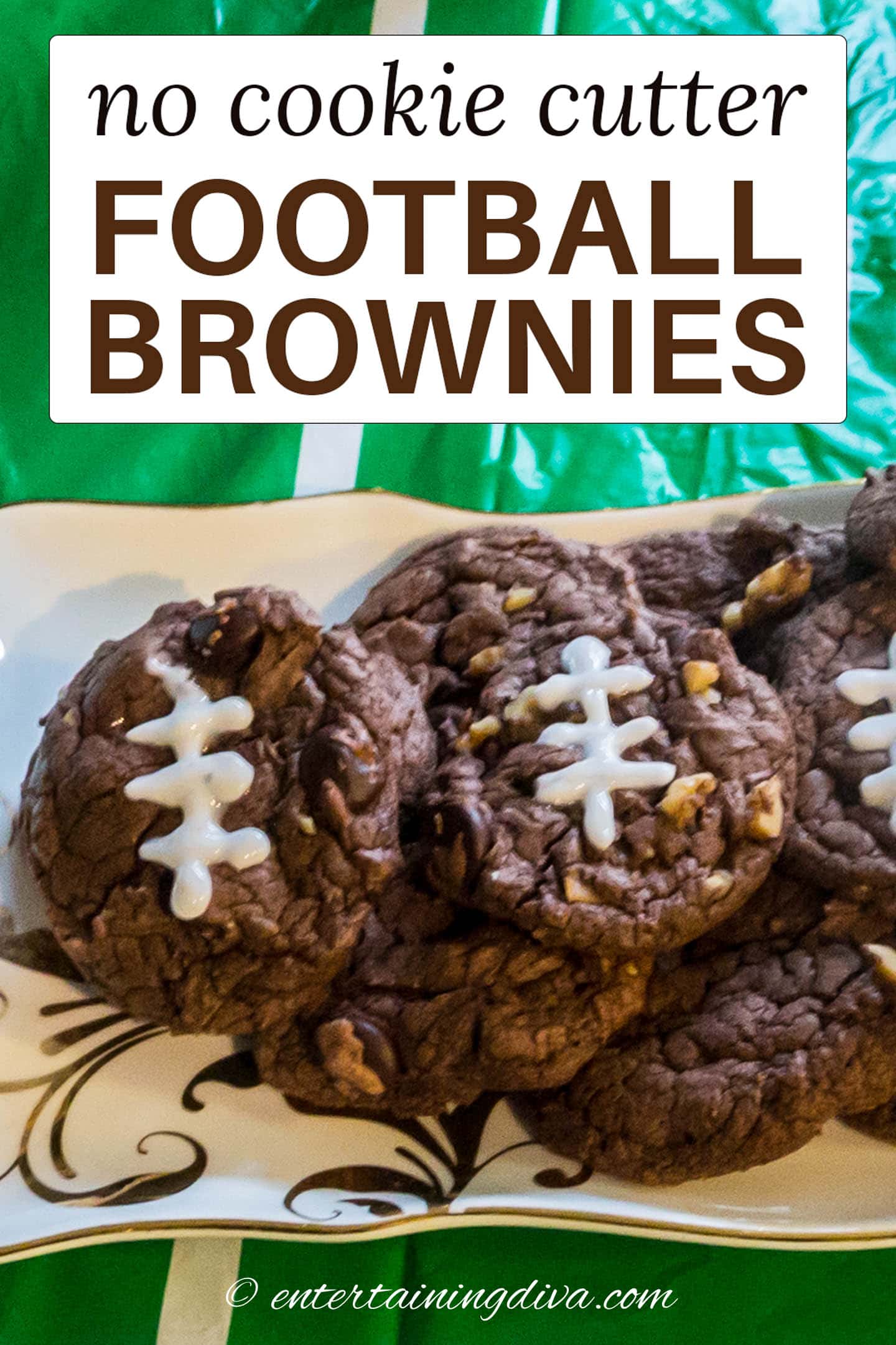 no cookie cutter football brownies 