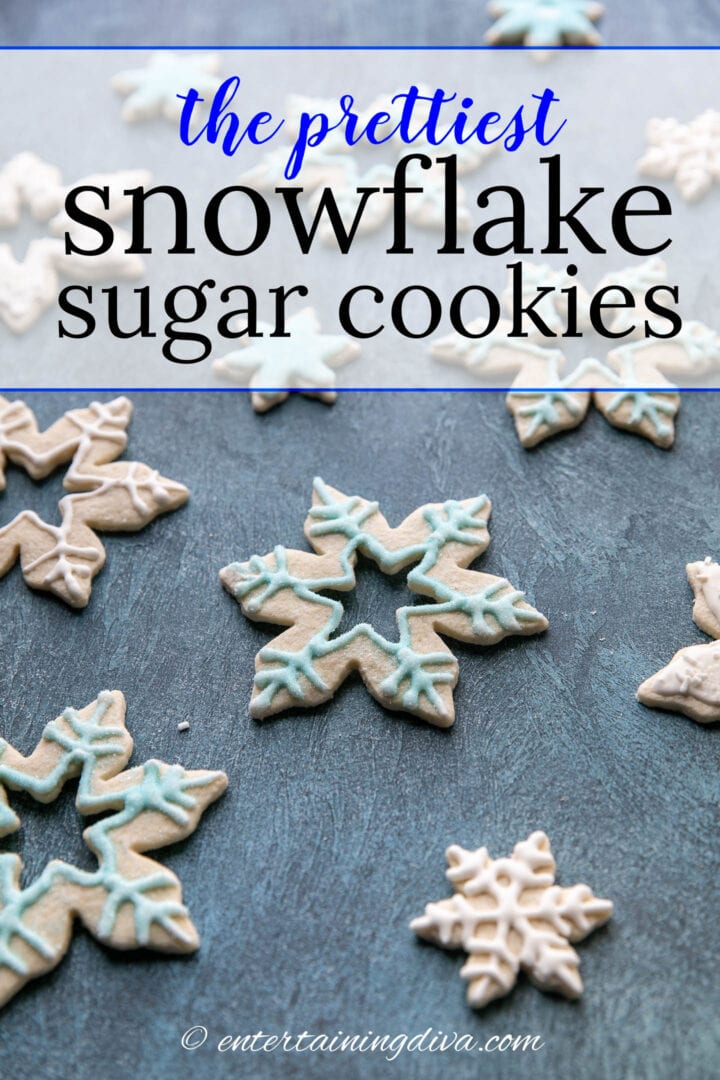 the prettiest snowflake sugar cookies