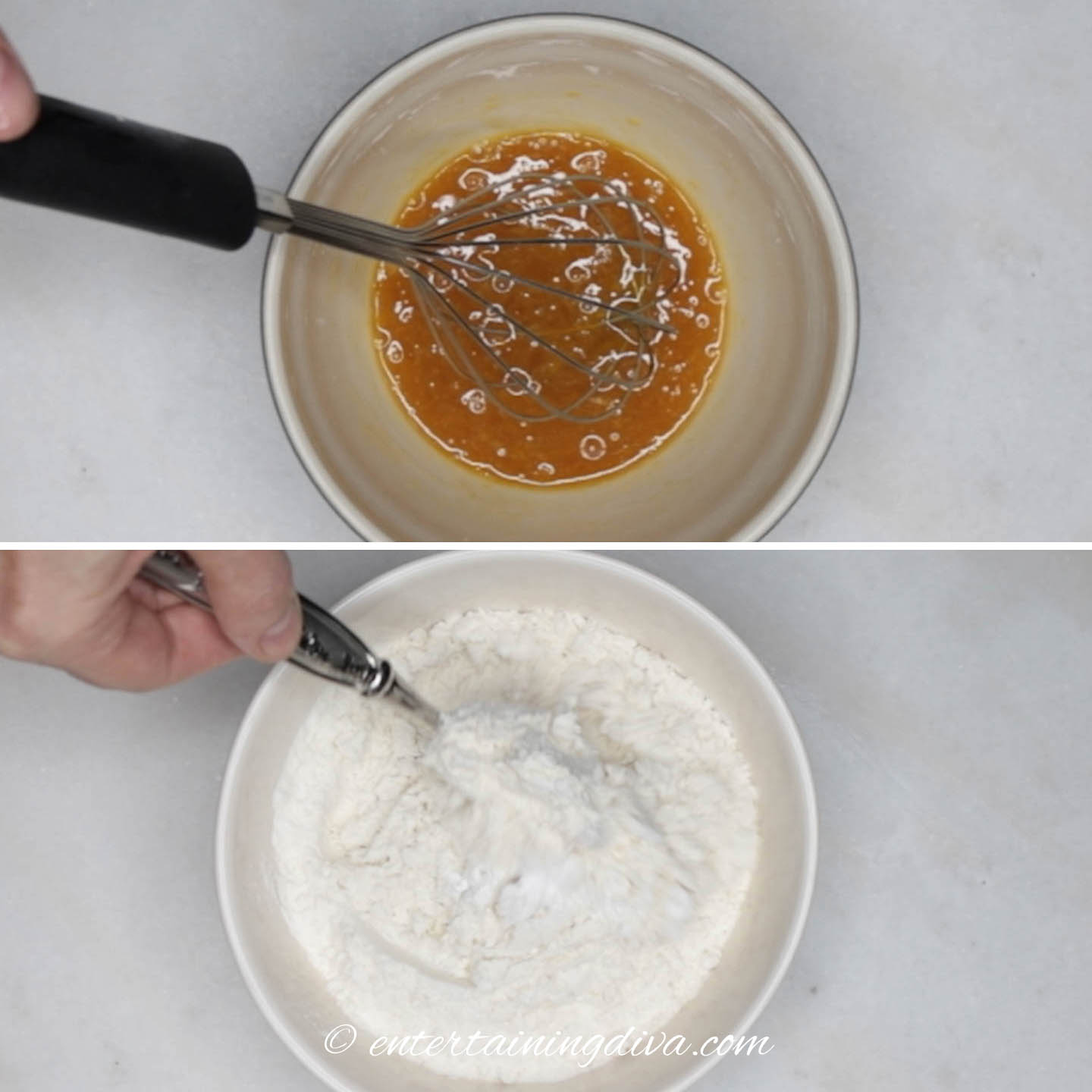 How to mix wet and dry ingredients