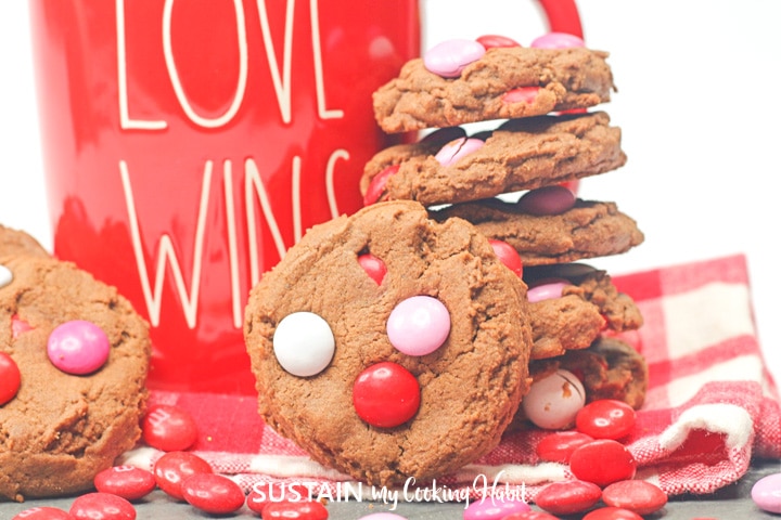 M&M Valentine cookies