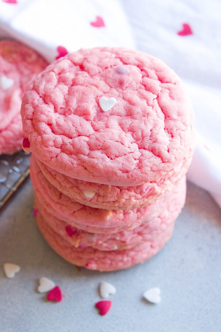 Valentine’s Day cake mix cookies