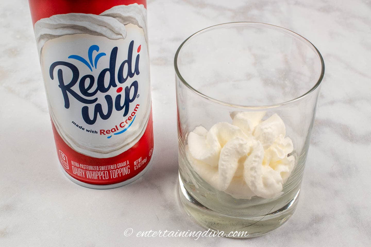whipped cream in a glass