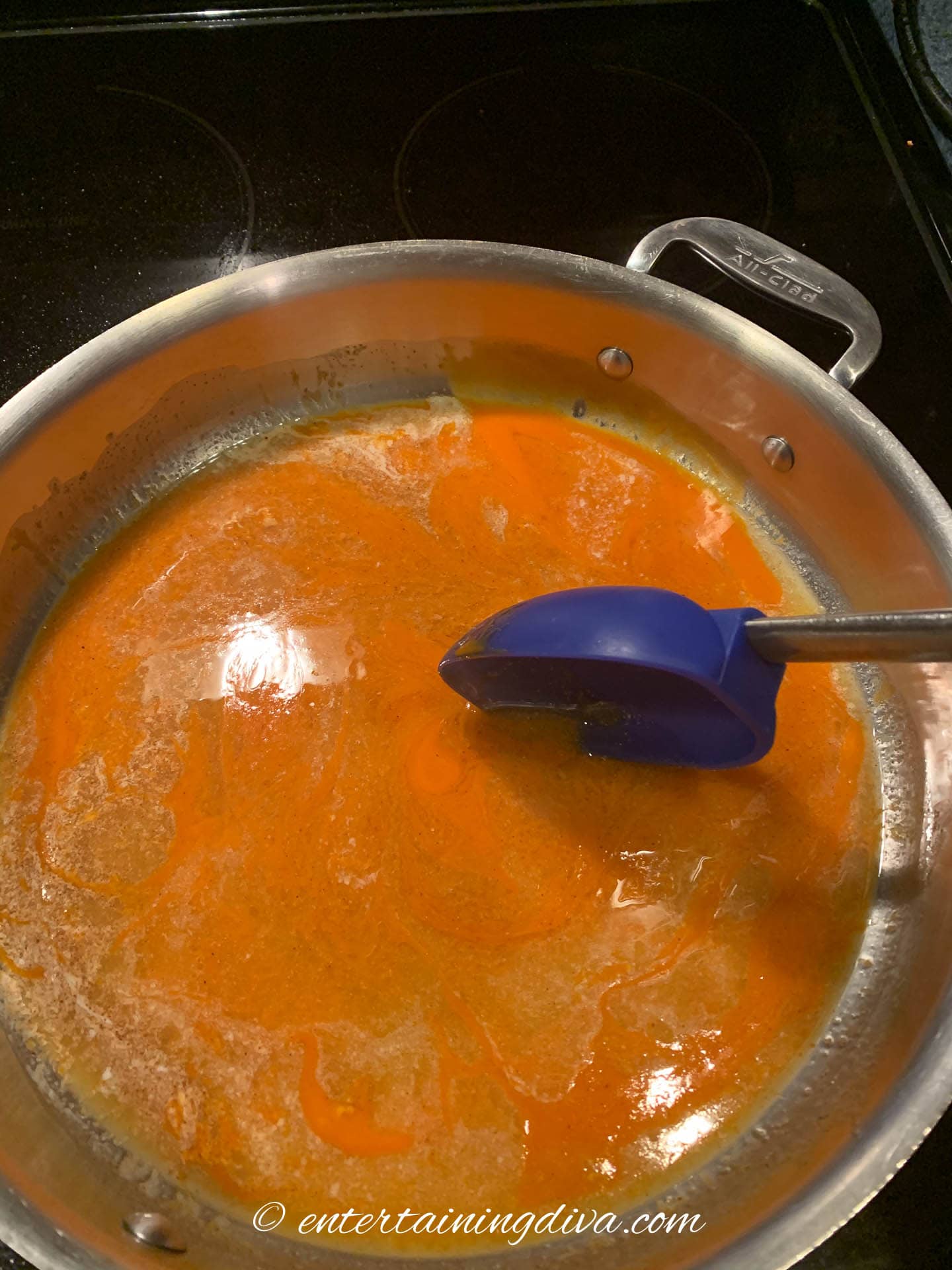 Buffalo sauce being mixed