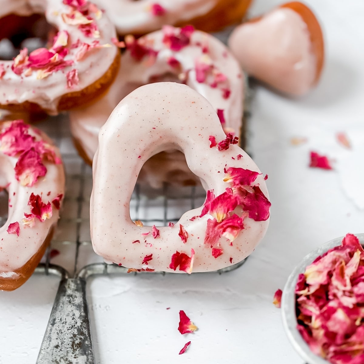 heart shaped sourdough donuts