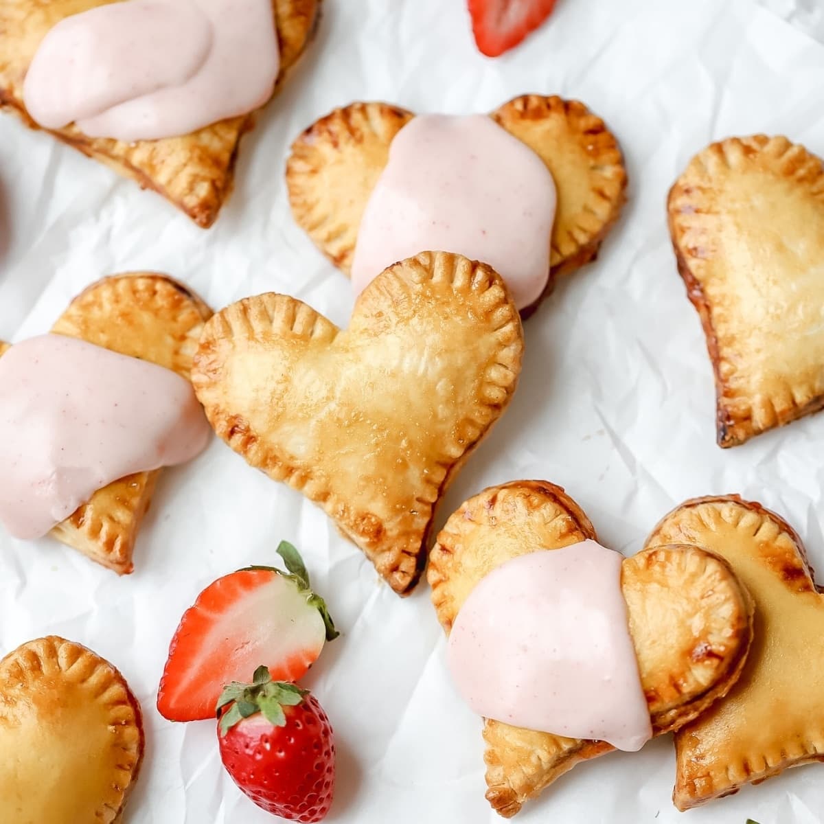 heart shaped strawberry hand pies