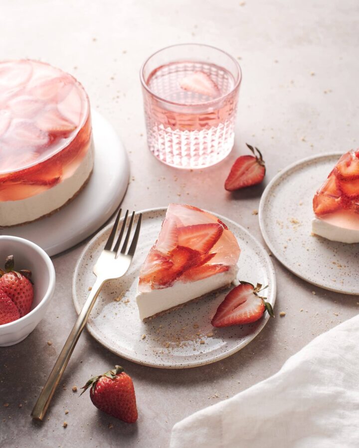 Strawberry jelly cheesecake