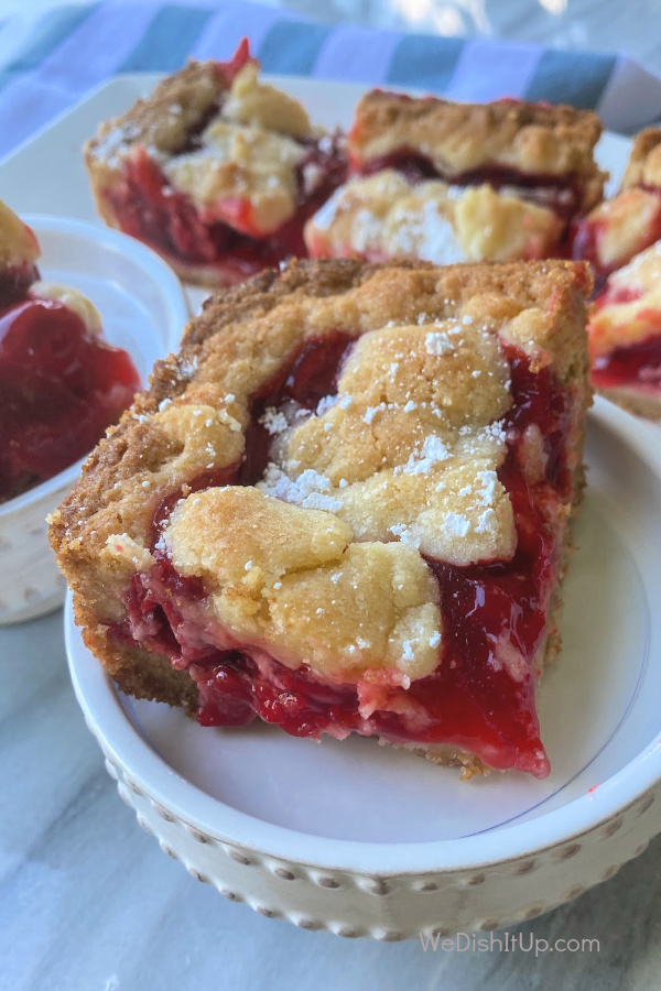 sugar cookie cherry pie bars