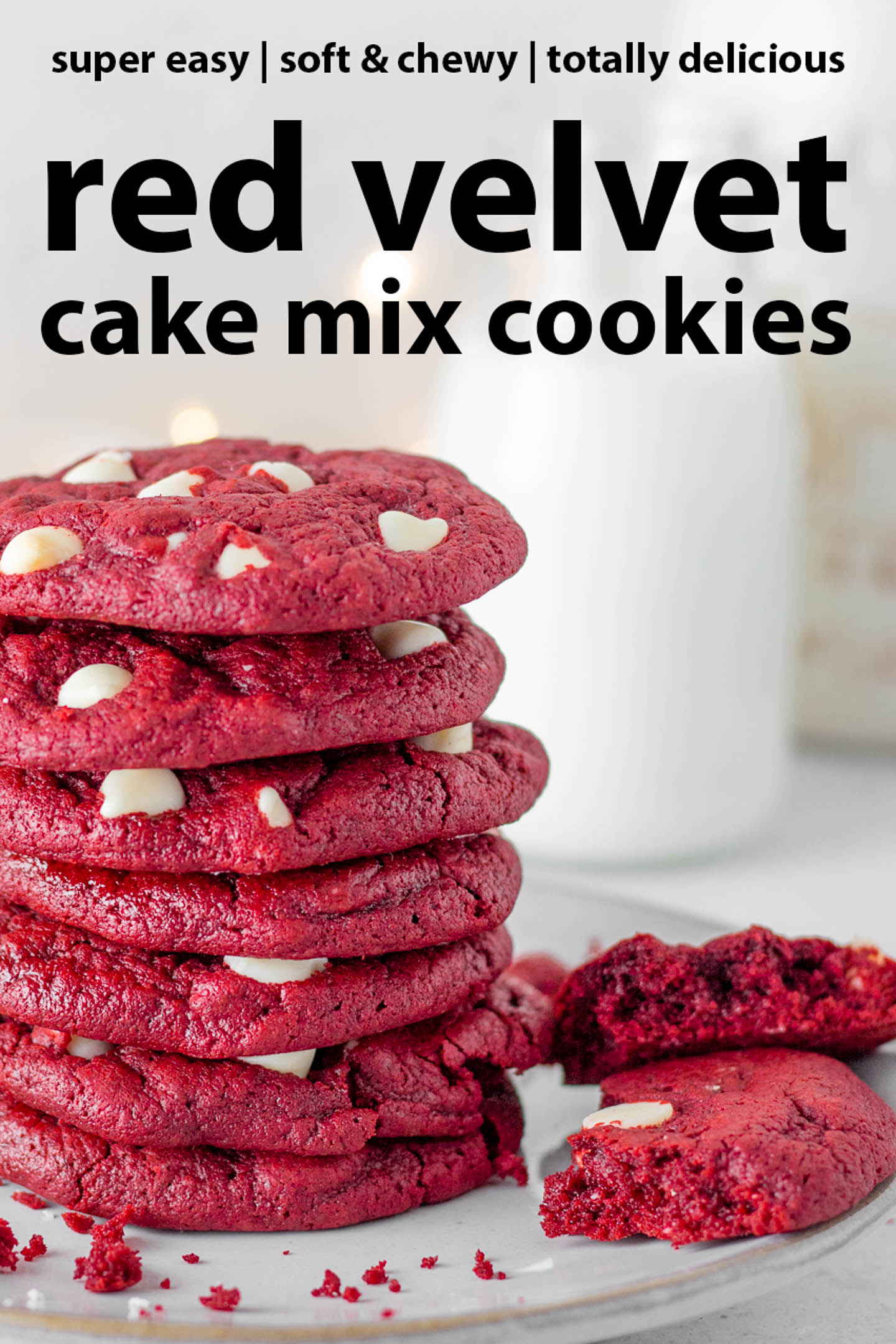 red velvet cake mix cookies with white chocolate chips